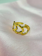 Mirelle Gold Open-Cut Triple Heart Ring