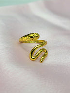 Luxelle Gold Coiled Serpent Snake Bypass Statement Ring