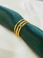 Aveline Gold Triple Row Split Band Ring | Hammered Center