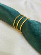 Kairo Triple Row Beaded Wire Spiral Wrap Gold Ring