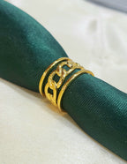 Vionelle Gold Cuban Link Center Split Triple Row Band Ring