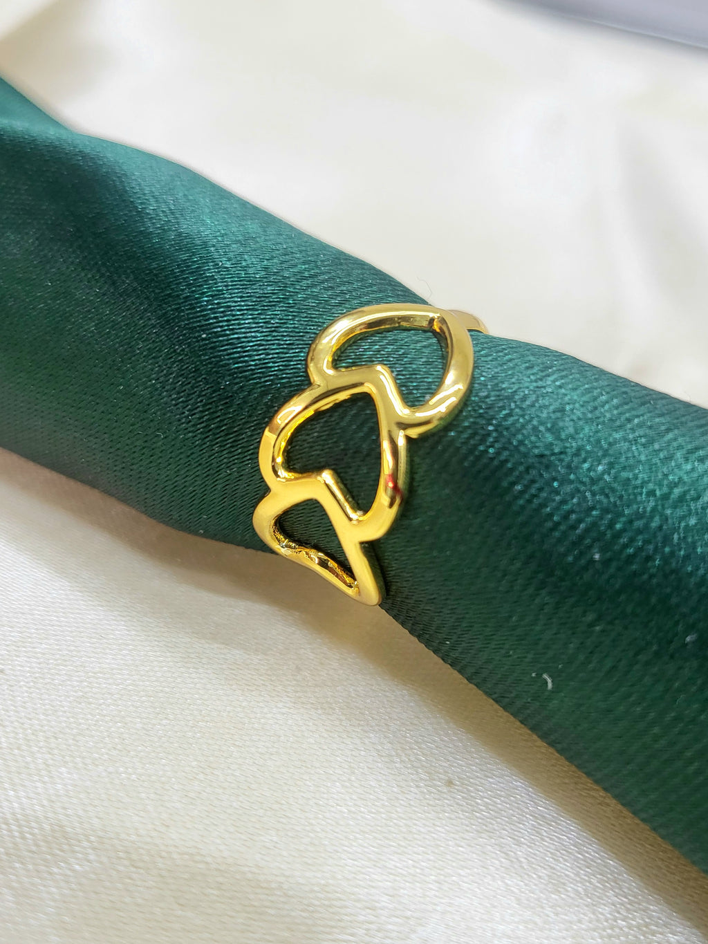 Mirelle Gold Open-Cut Triple Heart Ring