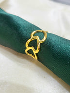 Mirelle Gold Open-Cut Triple Heart Ring