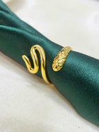 Luxelle Gold Coiled Serpent Snake Bypass Statement Ring