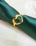 Zenovia Gold Abstract Molten Open Heart Statement Ring