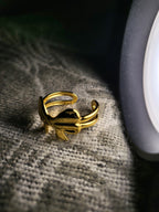 Lunelle Gold Plated Stainless Steel Bow Ring for Women | Adjustable Waterproof Anti-Tarnish Ring