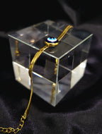 Orbit™ Anti-Tarnish Gold Evil Eye Herringbone Bracelet – Waterproof 18K Gold Plated Protection Jewelry
