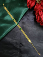 Nova™ Anti-Tarnish Gold Mesh Emerald Bracelet – Waterproof 18K Gold Plated Wide Woven Vintage Luxury Jewelry