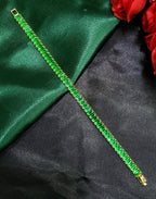 Ember™ Anti-Tarnish Emerald Green Baguette Tennis Bracelet – Waterproof 18K Gold Plated Vintage Luxury Jewelry