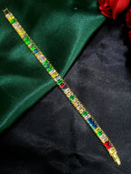 Eclipse™ Anti-Tarnish Rainbow Baguette Tennis Bracelet – Waterproof 18K Gold Plated Multi-Color Gemstone Jewelry