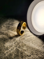 Aethra Gold Eye of Horus Egyptian Motif Band Ring