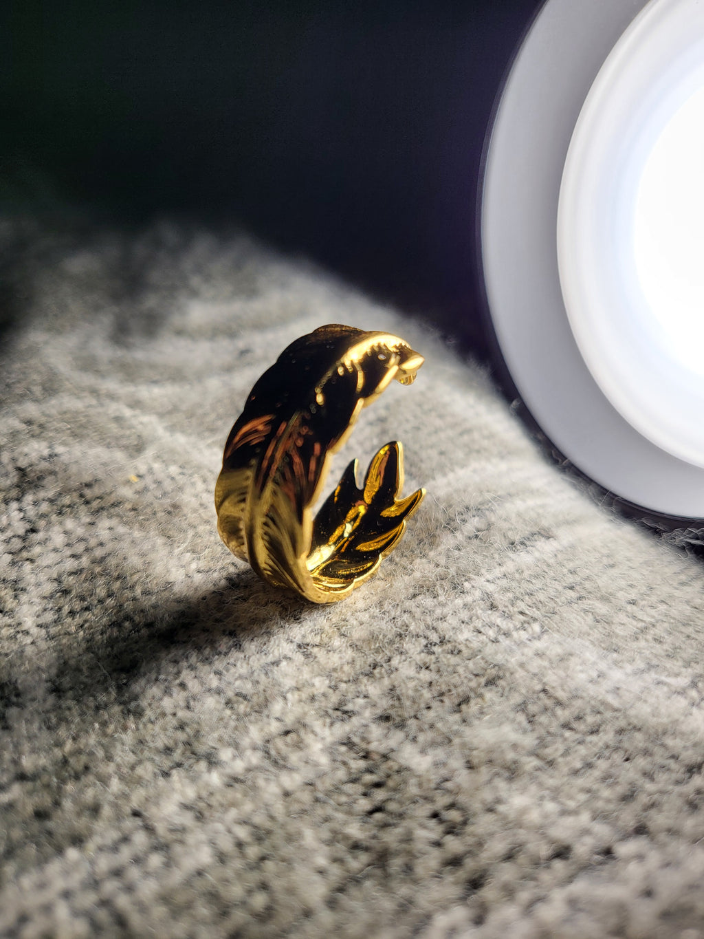 Novelle Gold Feather Statement Ring