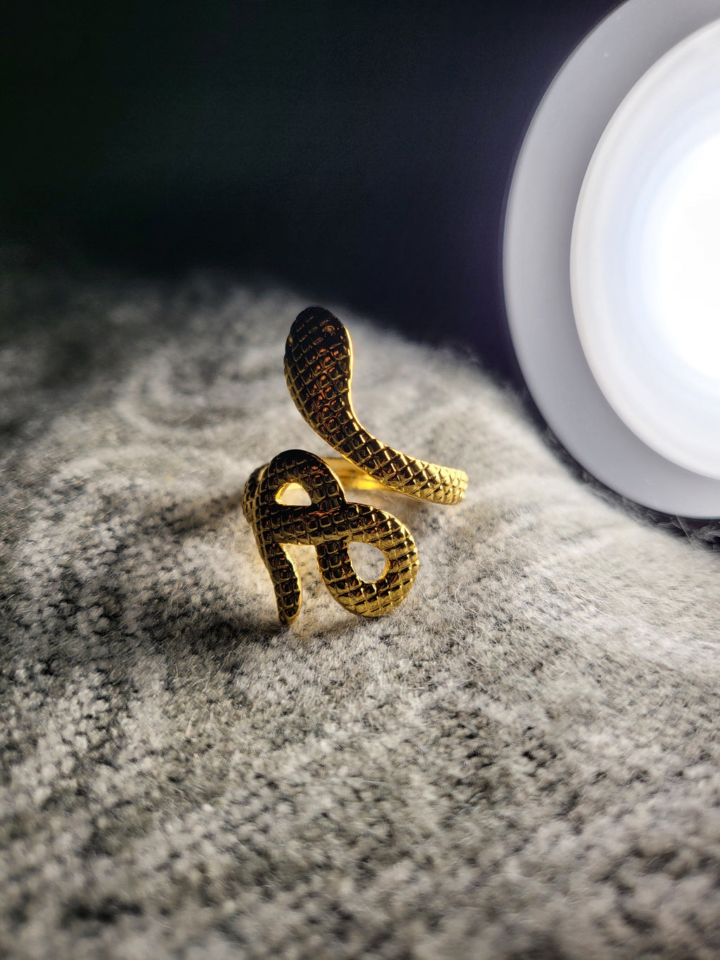 Elowen Gold Snake Statement Ring