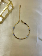 Avior Anti-Tarnish Stainless Steel Gold Plated Zircon Bracelet