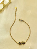 Nuvor™ Anti-Tarnish Gold Flower Curb Chain Bracelet – Waterproof 18K Gold Plated Floral Charm Jewelry