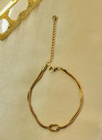 Prism™ Anti-Tarnish Double Strand Gold Knot Bracelet – Waterproof 18K Gold Plated Minimalist Love Knot Jewelry