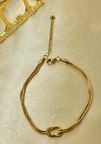 Prism™ Anti-Tarnish Double Strand Gold Knot Bracelet – Waterproof 18K Gold Plated Minimalist Love Knot Jewelry