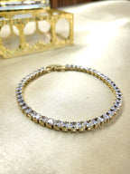 Solstice™ Anti-Tarnish Clear Baguette Tennis Bracelet – Waterproof 18K Gold Plated Luxury Diamond-Simulant Jewelry