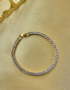Solstice™ Anti-Tarnish Clear Baguette Tennis Bracelet – Waterproof 18K Gold Plated Luxury Diamond-Simulant Jewelry