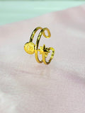 Elaris Gold Plated Stainless Steel Celestial Ring for Women | Adjustable Waterproof Anti-Tarnish Ring