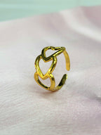 Mirelle Gold Open-Cut Triple Heart Ring