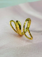 Sylvera Abstract Molten Drop and Open Loop Bypass Gold Ring