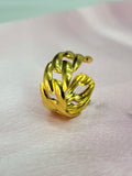 Aviora Gold Chunky Interlocking Cuban Link Chain Band Ring