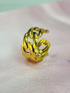 Aviora Gold Chunky Interlocking Cuban Link Chain Band Ring