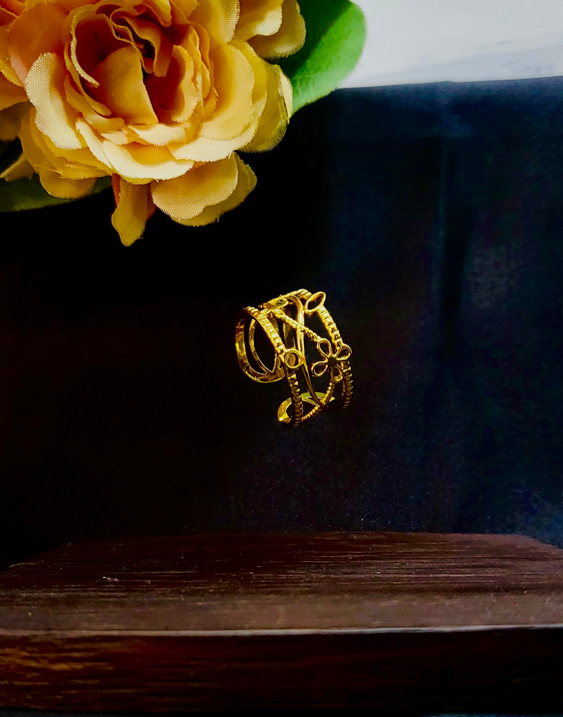 Althea Floral Cage Statement Ring