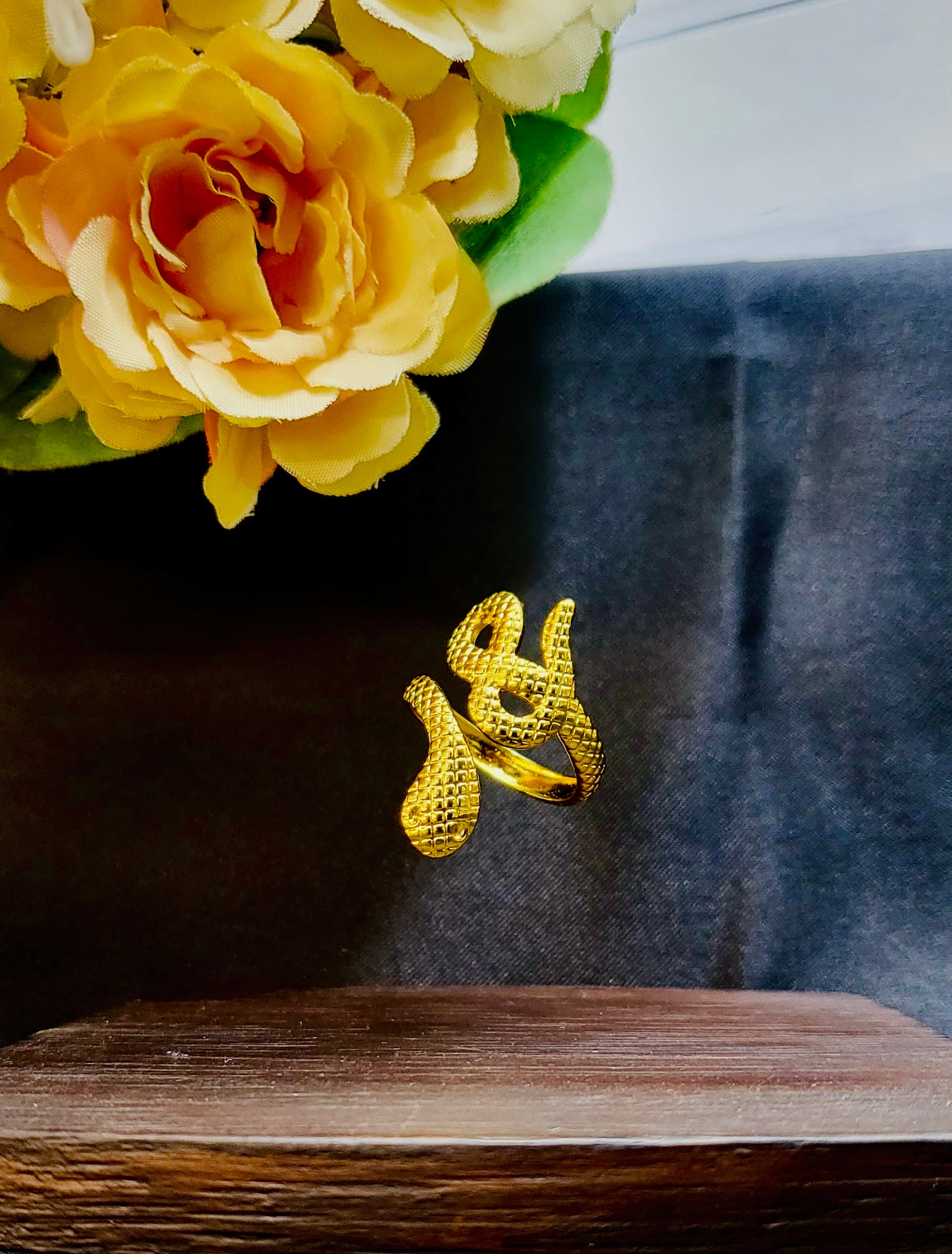Elowen Gold Snake Statement Ring