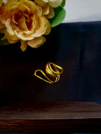 Sylvera Abstract Molten Drop and Open Loop Bypass Gold Ring