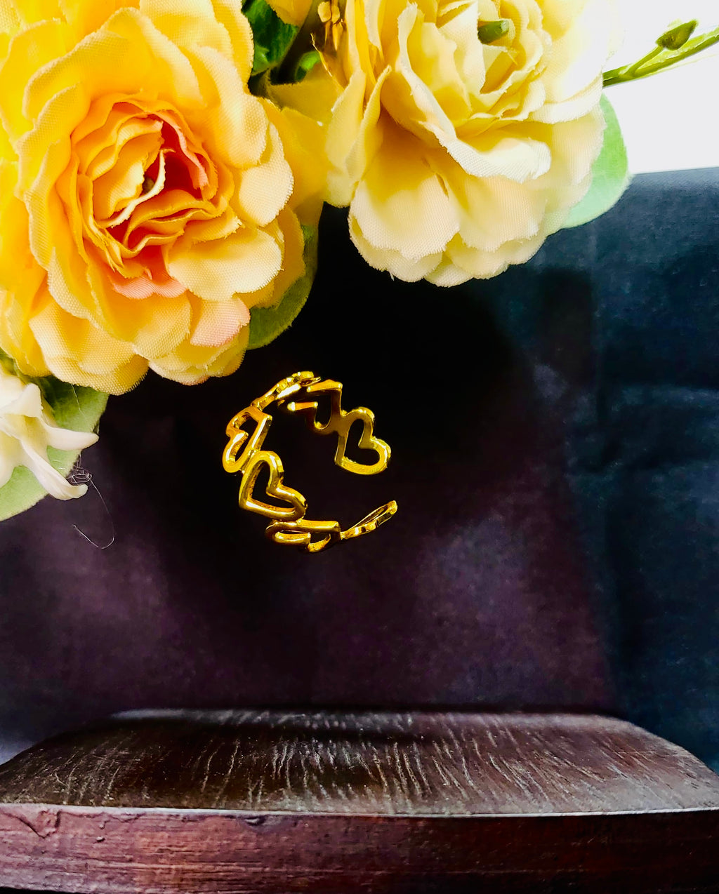 Serelith Gold Open Heart Statement Ring